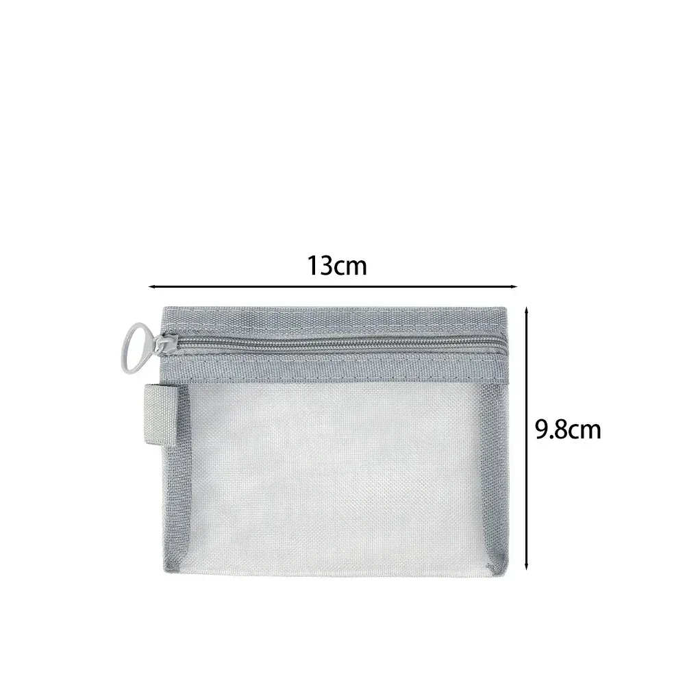 sacs à cosmétiques transparents en maille, 1 à 6 pièces, petits et grands organisateurs de maquillage noirs, trousse de toilette de voyage, ensemble de pochettes de rangement portables pour rouge à lèvres