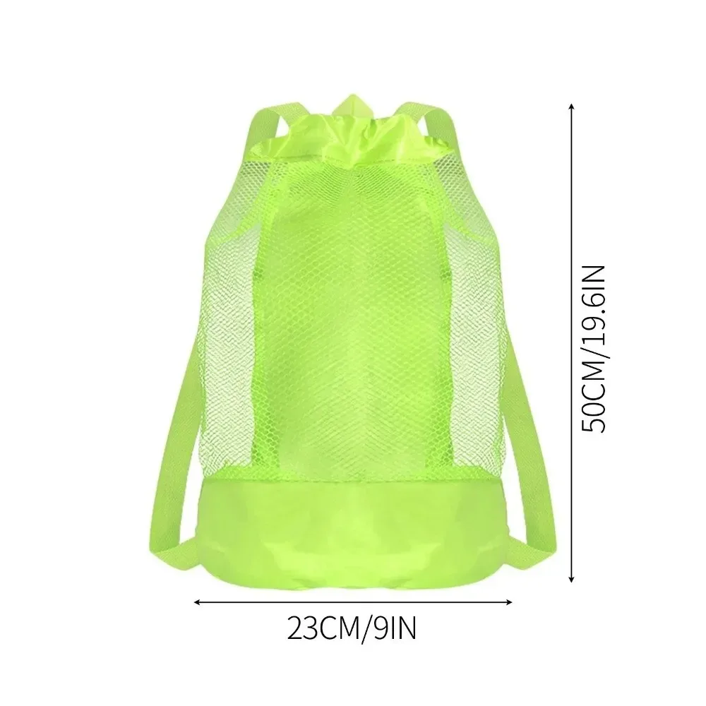 sac à dos de plage résistant au sable, fermeture à cordon, sac de plage en maille extra-large, bretelles réglables, sac de collecte de coque, sac de voyage