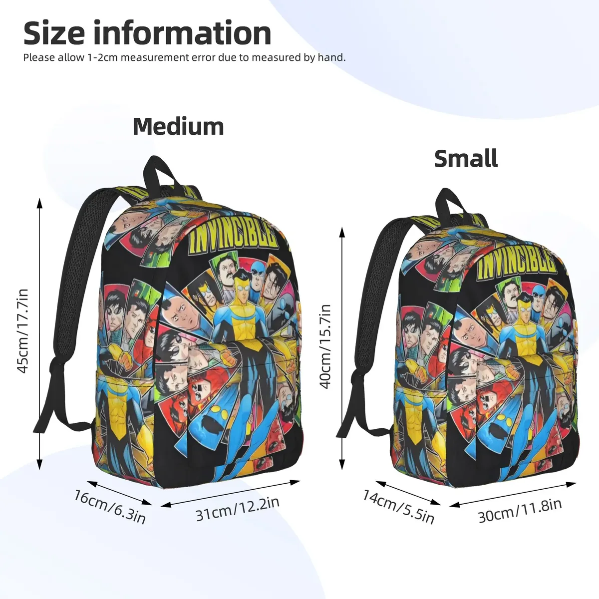 sac à dos invincibles comic fashion pour hommes et femmes, sac à bandoulière pour ordinateur portable, pour le sport, la randonnée, les voyages