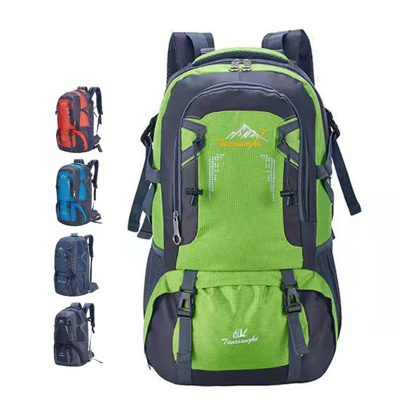 sac à dos d'alpinisme en plein air 60l, sac de rangement de voyage de grande capacité pour camping, sac rampant à fermeture éclair, sac léger portable