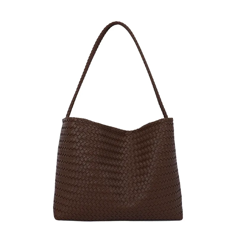 sacs à bandoulière tissés de luxe, nouvelle collection automne 2026, sacs seau en pu grande capacité, sacs fourre-tout vintage pour femmes pour le quotidien