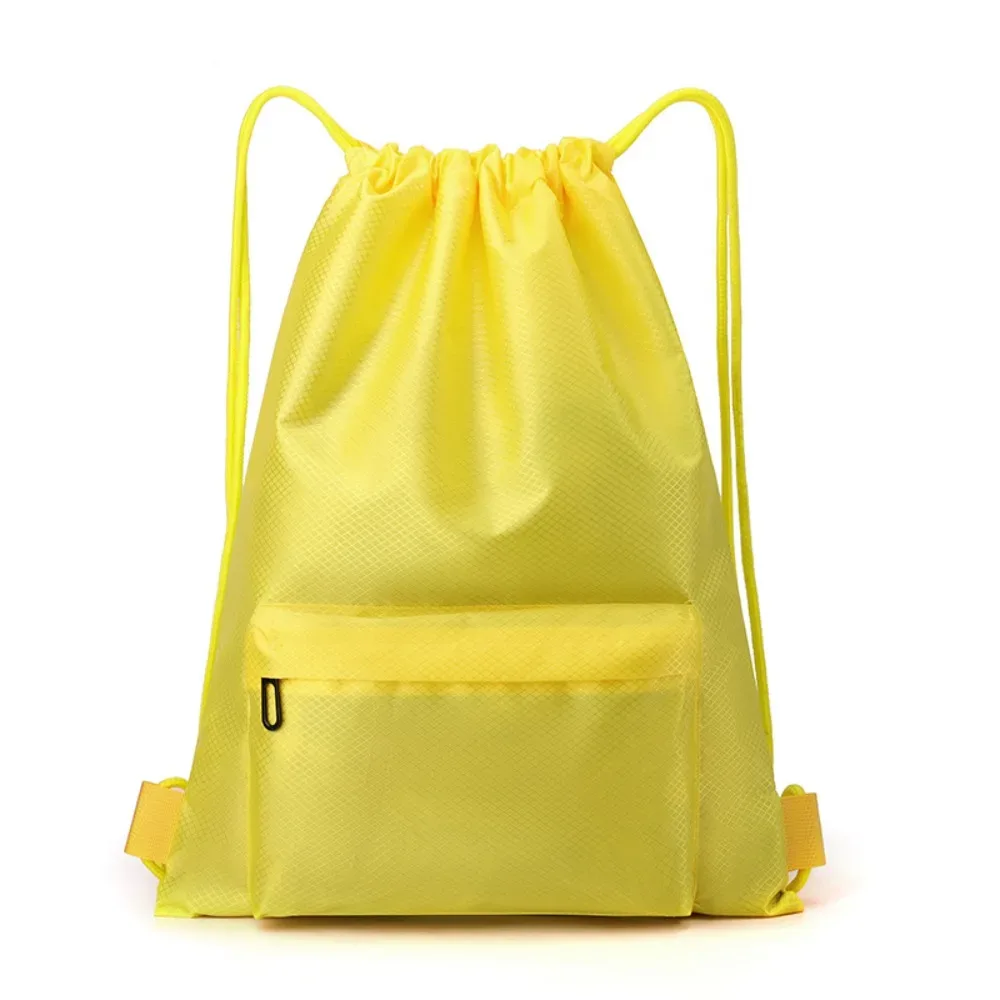 sac de sport à cordon de serrage de couleur unie, sac de fitness étanche de grande capacité, bretelles réglables, sac à dos d'entraînement à séchage rapide, unisexe