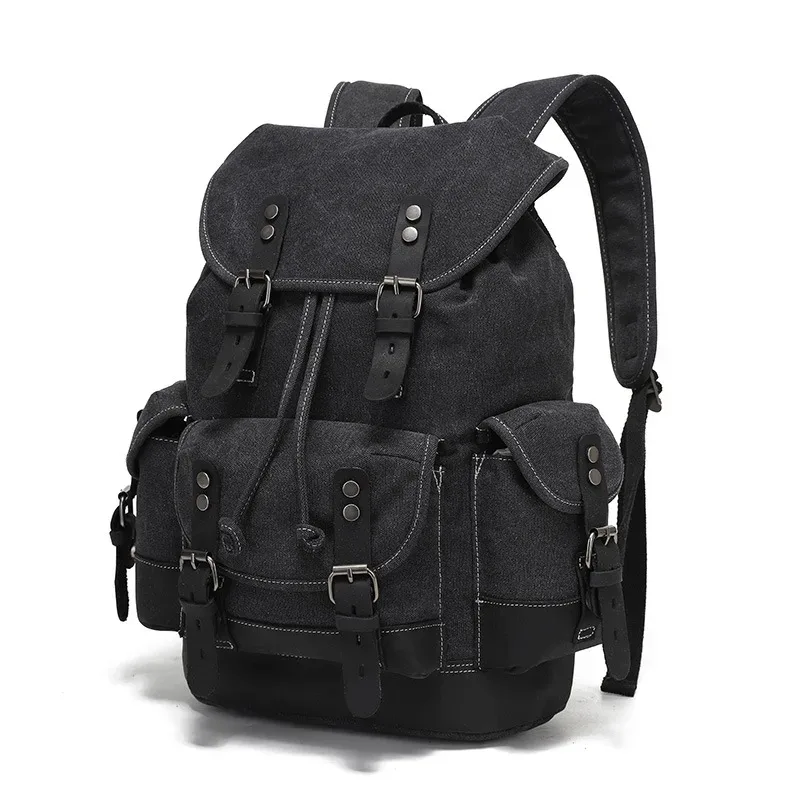 sacs à dos vintage en toile pour hommes, sacs à dos pour ordinateur portable, sacs à dos imperméables, grands sacs à dos de randonnée en toile cirée, sacs à dos de voyage vintage