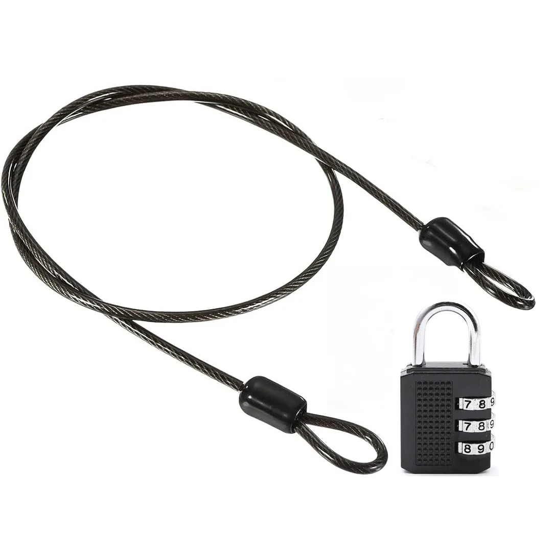 cadenas métallique combinatoire chaîne metaillique noir gris chaîne épaisse boutons extremite voyage valise sécurité