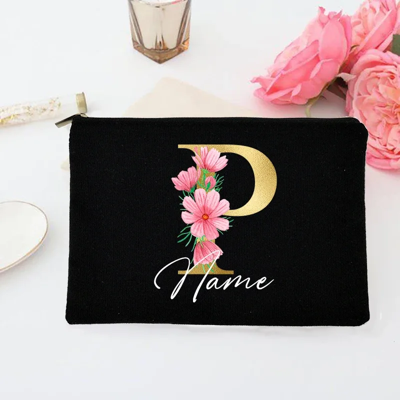 pochette de maquillage personnalisée avec initiales et nom, trousse de toilette de mariée, pochette de toilette monogramme, cadeaux de mariage pour demoiselle d'honneur