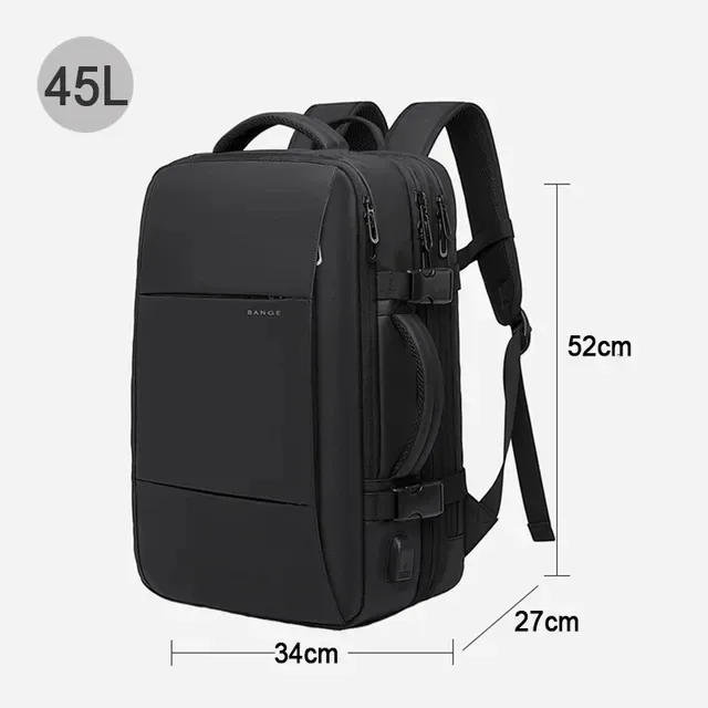 sac dos oxford université noir bandes grises poche latérale port usb sangles respirantes grande capacité voyage étanche