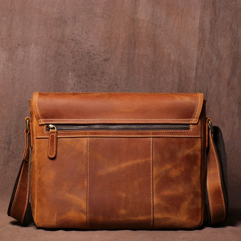 guro-sac messager en cuir de cheval pour homme, véritable, luxe, sac à bandoulière lancé, bureau, étui à bombes, 12.9 pouces, vintage, elin