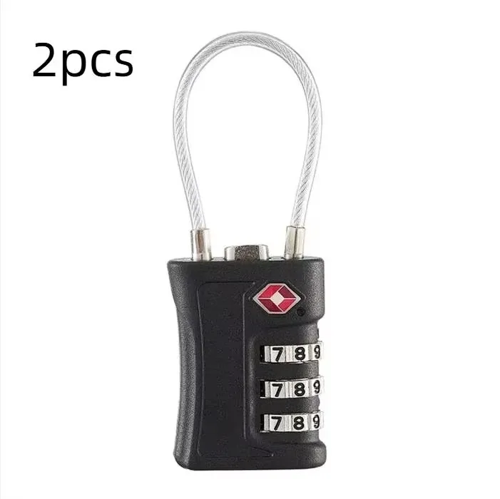cadenas tsa pvc poignée flexible petite taille couleur noir rouge jaune chiffres blancs accessoires voyage