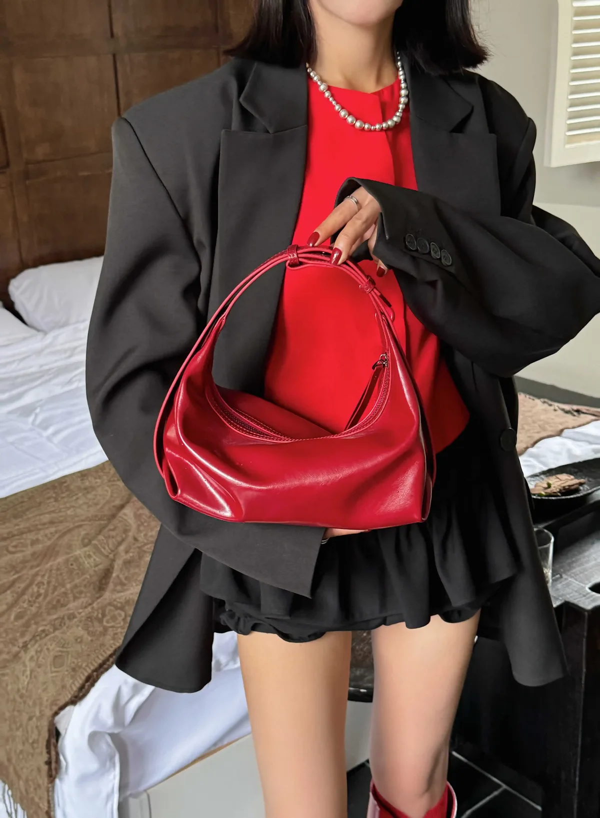 motingsome sac à main pochette à bandoulière femme fourre-tout lisse en cuir de vache bandoulière dame printemps selle rouge mini messager sacs à main 2025 nouveau