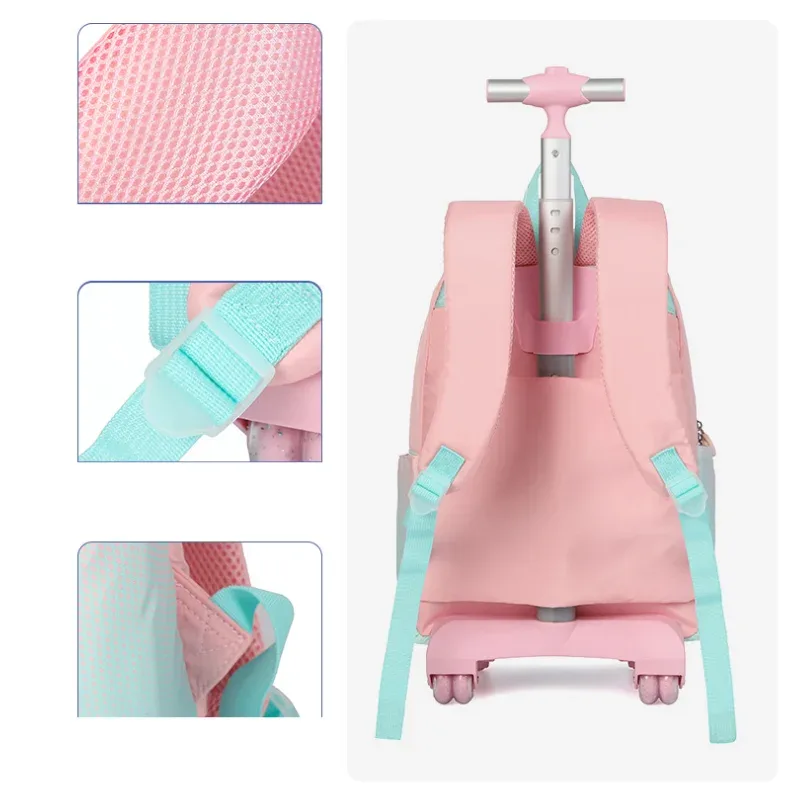 sac à dos à roulettes pour l'école, sac à roulettes pour l'école primaire, sac à roulettes pour filles, valise à roulettes pour filles