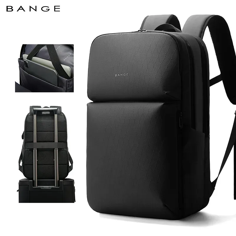sac dos polyester texturé noir grand capacité ceinture air poignée souple fermeture éclair usage voyage école affaires