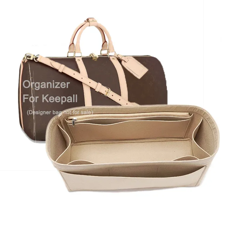 insert organisateur de sac à main adapté pour keepall 45 50 55 60, sac de voyage, sac intérieur, pochette de doublure façonnant avec poche à fermeture éclair