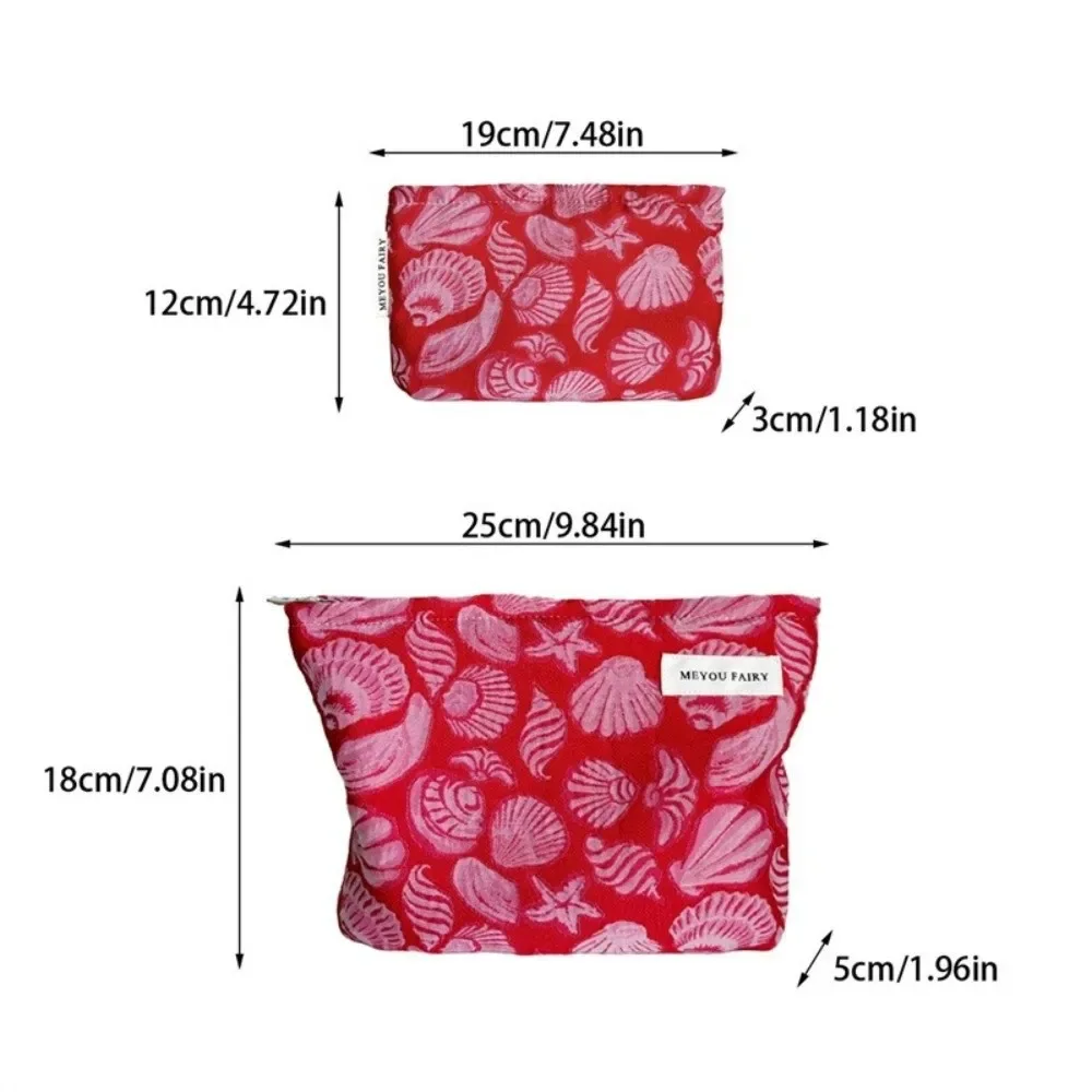 sac à cosmétiques de grande capacité, rouge, de style français, pour femmes, sac de toilette à main, étui à maquillage pour femmes.