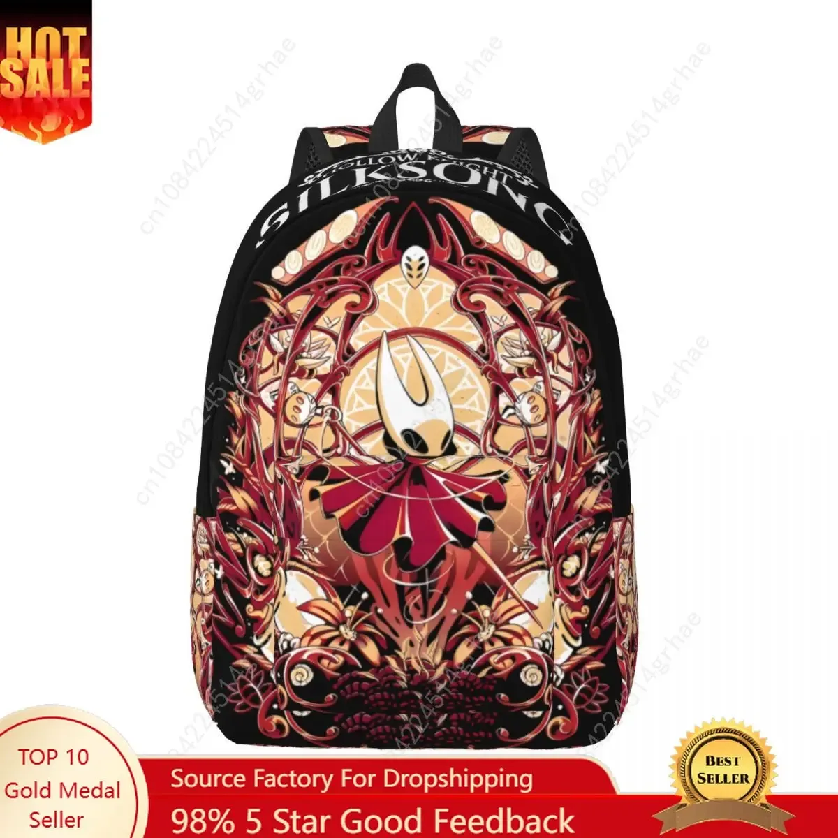 sac à dos hornet hollow knight silksong pour hommes et femmes, sac à dos cool pour l'école, la randonnée, les voyages, sac à dos gothique pour ordinateur portable, sacs en toile durables