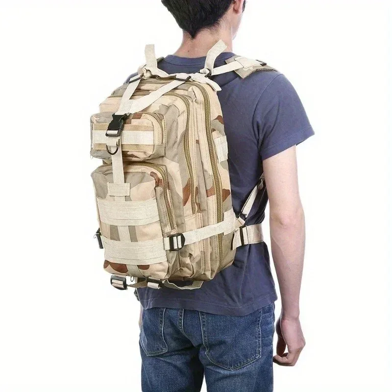 Sac Dos Nylon Tactique Camouflage Vert Kaki Doré Gris Noir Bleu Marron Beige 30L Extérieur Sport Chasse Randonnée