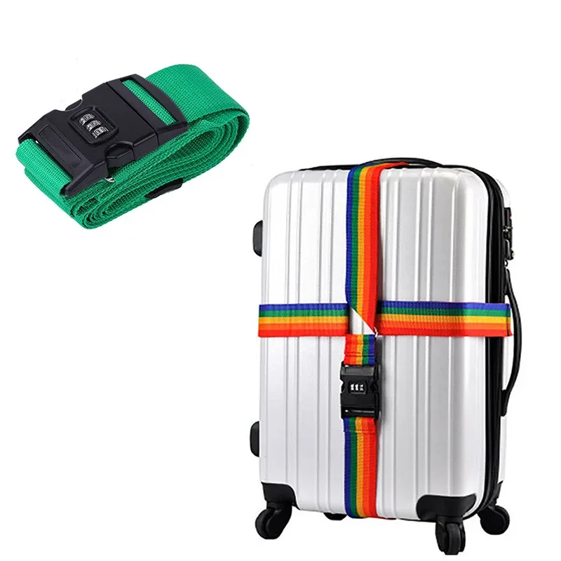 sangle sécurité accessoire voyage nylon multicolore réglable cadenas mot passe jaune rouge vert bleu noir gris beige rose kaki