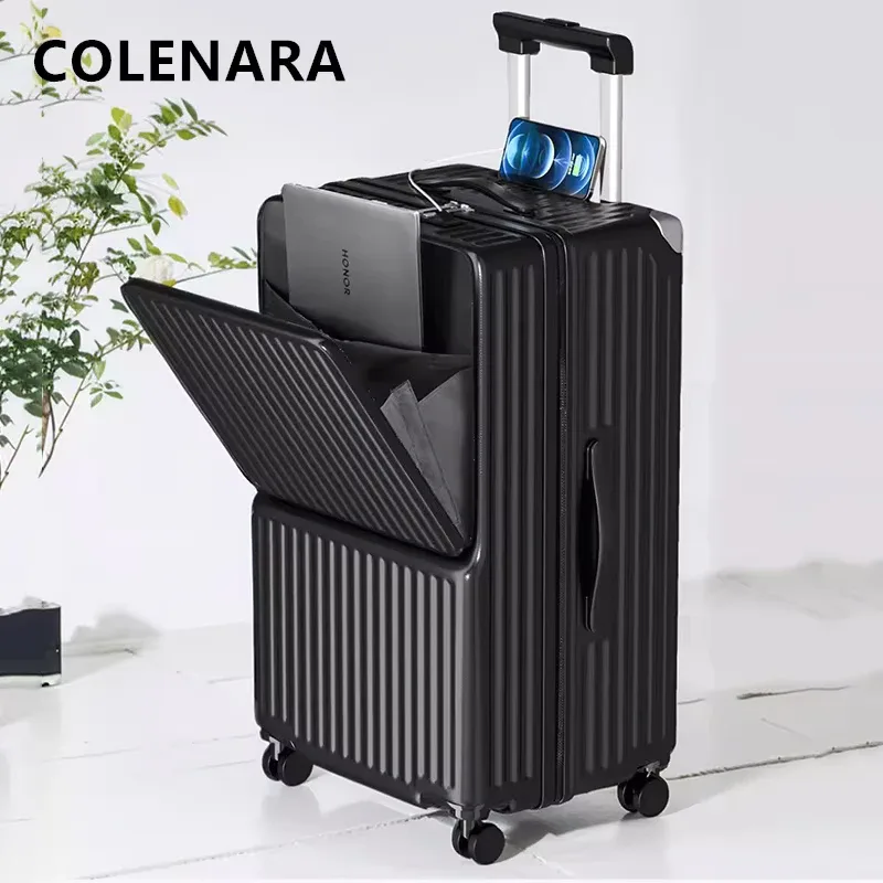 valise bagage roulante plastique dur jaune doré lignes verticales grande capacité voyage business compartiment ordi portable