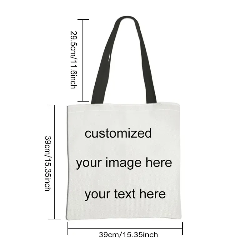 personnaliser photo texte logo nom impression sac fourre-tout femmes mode sac à main grande capacité sacs à bandoulière pour voyage dames sac à provisions