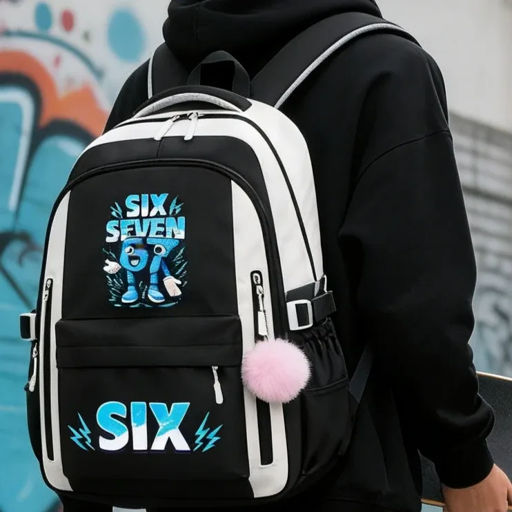 mode moyen haut étudiant sac à dos six sept italien brainrot meme modèle mochilas garçons filles dessin animé 67 trennd sac à dos cadeaux