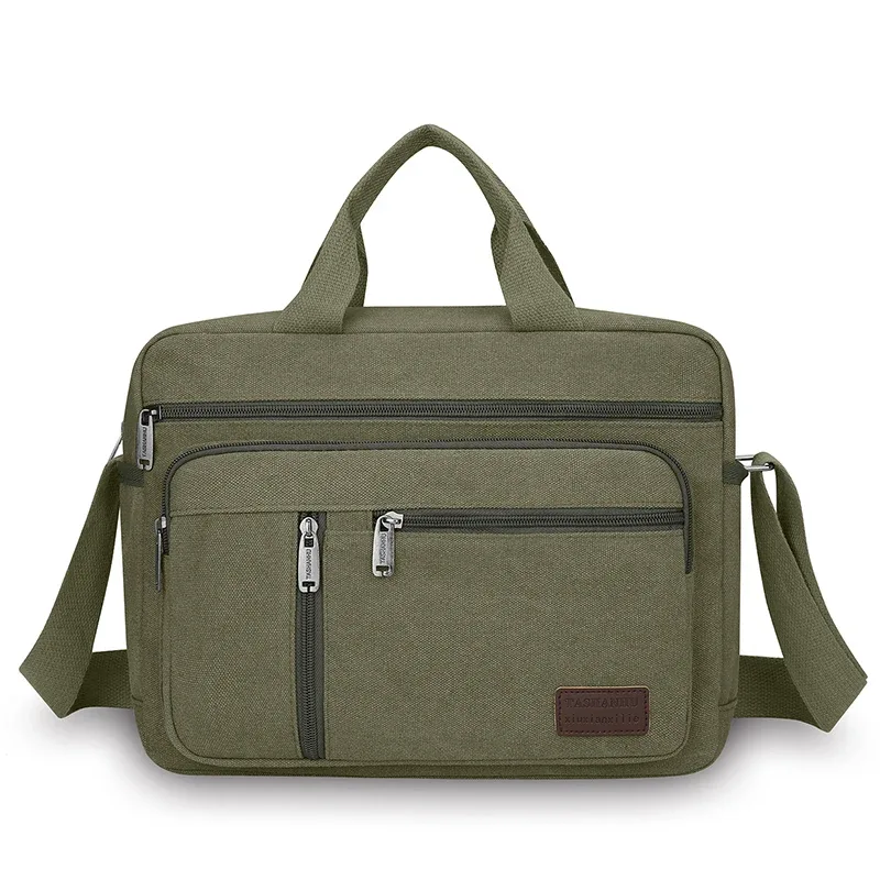 sac à bandoulière en toile pour hommes, sac à bandoulière décontracté, fourre-tout pour les déplacements quotidiens avec plusieurs poches, sac de voyage scolaire léger et durable