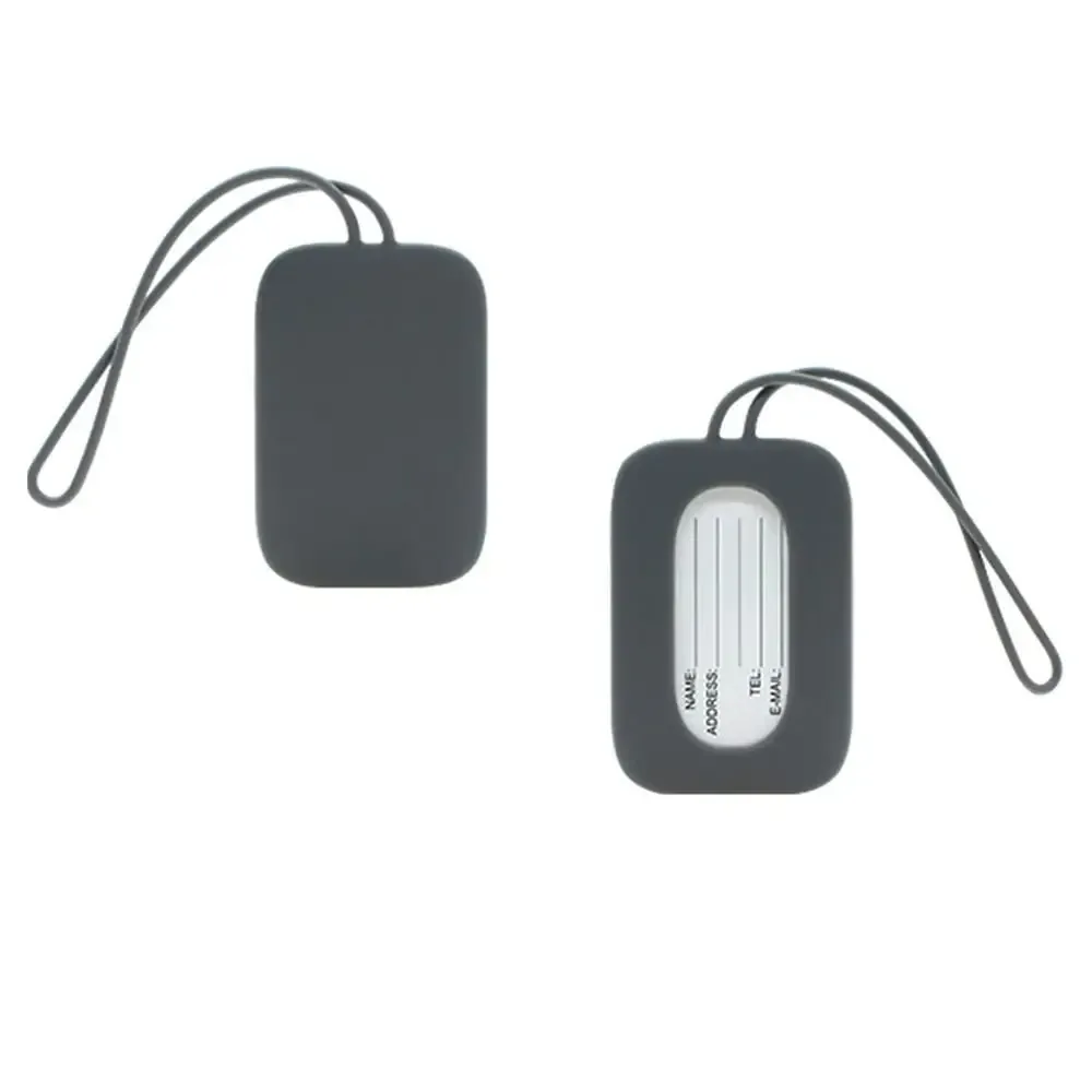 étiquette de bagage universelle en silicone, anti-perte, avec lanière, étiquette de carte d'embarquement, nom souple, adresse de téléphone, voyage