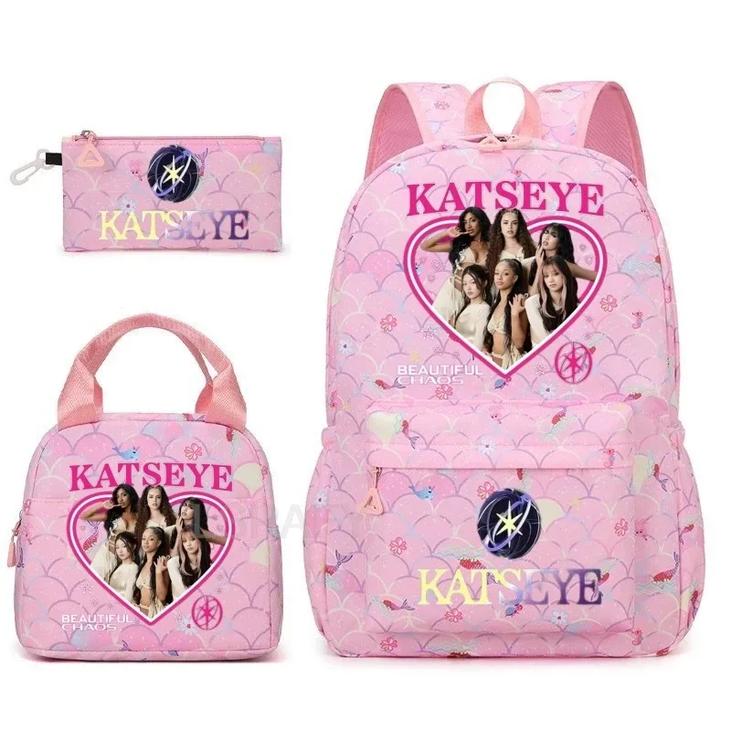 sac à dos tendance katseye amusant pour filles, enfants, étudiants, sac à dos double épaule, sac de voyage pour adolescents, sac à crayons, sac à déjeuner, sac à livres, cartable