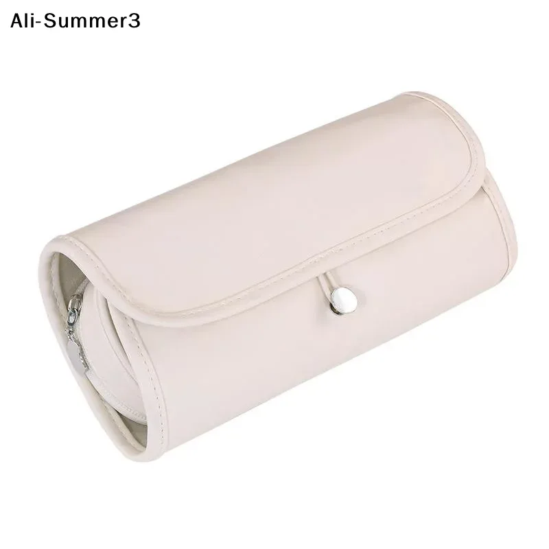 pochette cosmétique polyester rose pâle poches transparentes grande capacité design minimaliste rangement voyage femmes jeunes filles