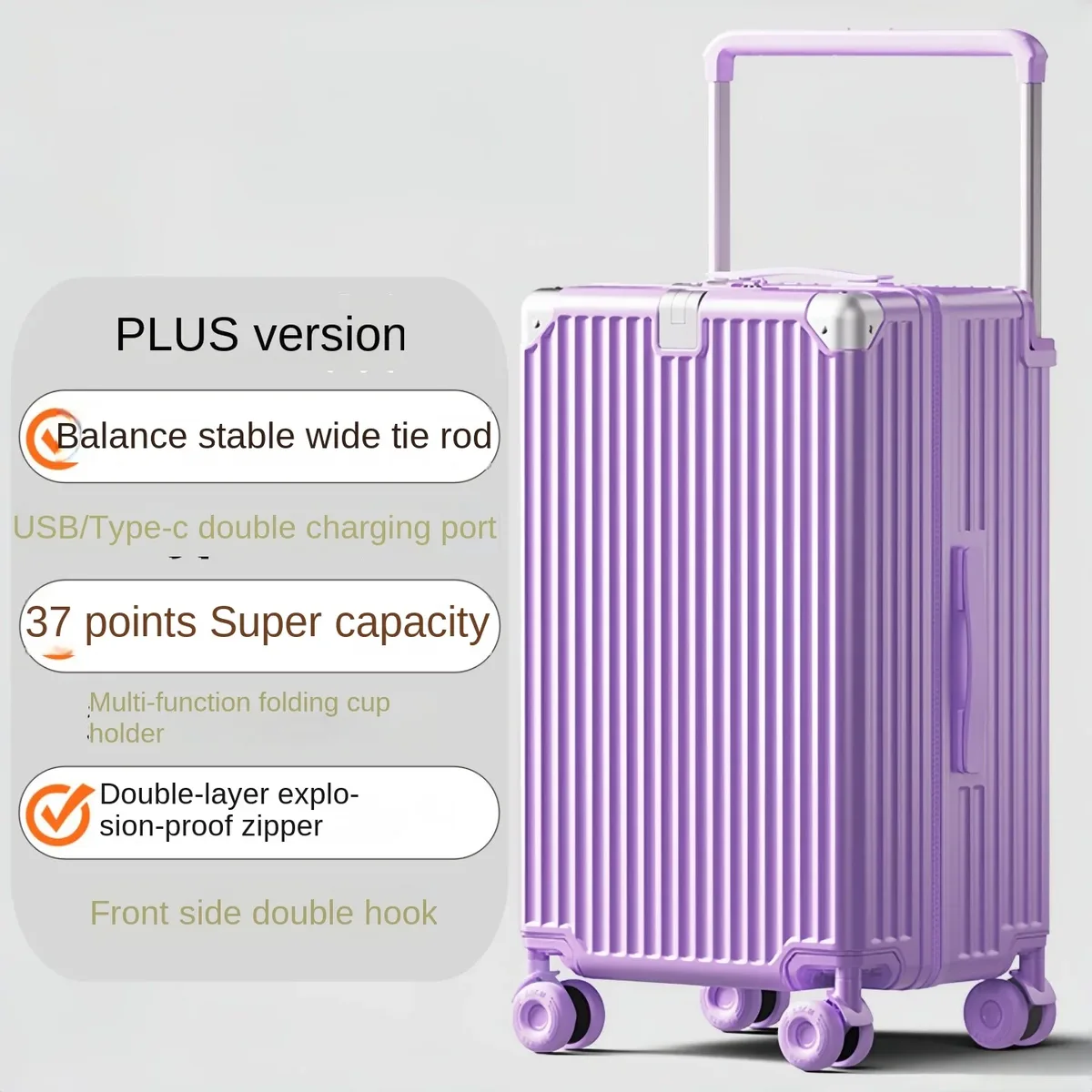 nouvelle valise de voyage 2026 à grande poignée rétractable, roues multifonctionnelles, bagage de 30 pouces grande taille, valise à roulettes légère en abs+pc
