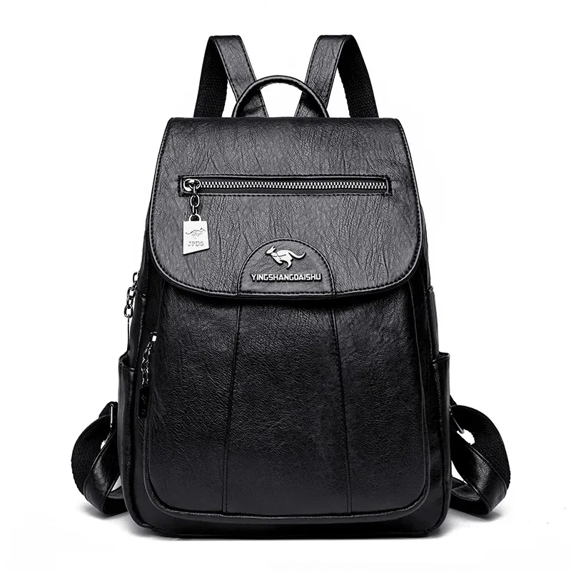 14 "(35 cm) sac à dos en peau de mouton vintage sac d'école pour ordinateur portable sac à dos souple pour femme sac d'école week-end voyage sac à dos