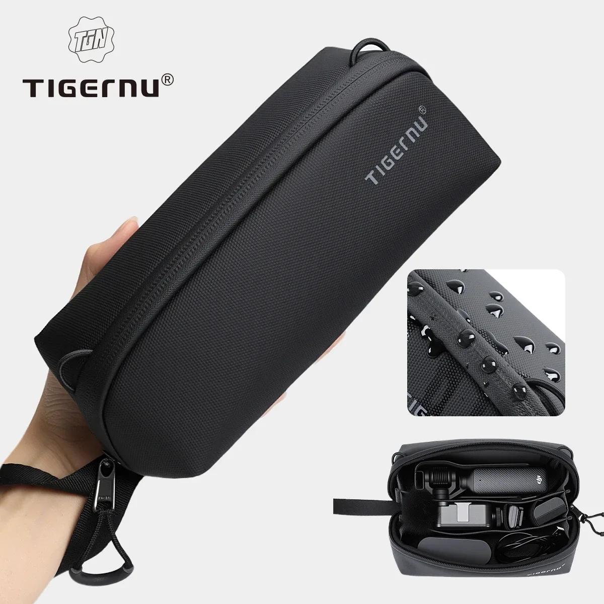 tigernu – petit sac de rangement pour voyage, pochette de voyage pour hommes, sacs à main imperméables en tpu, sac portable pour caméra ptz pocket 3