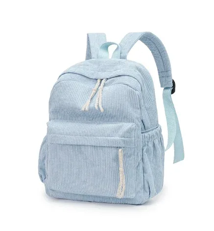 sac dos velours côtelé broderie personnalisation voyage grande capacité pliable extensible poche intérieure poche extérieure bandoulière arquée fermeture éclair