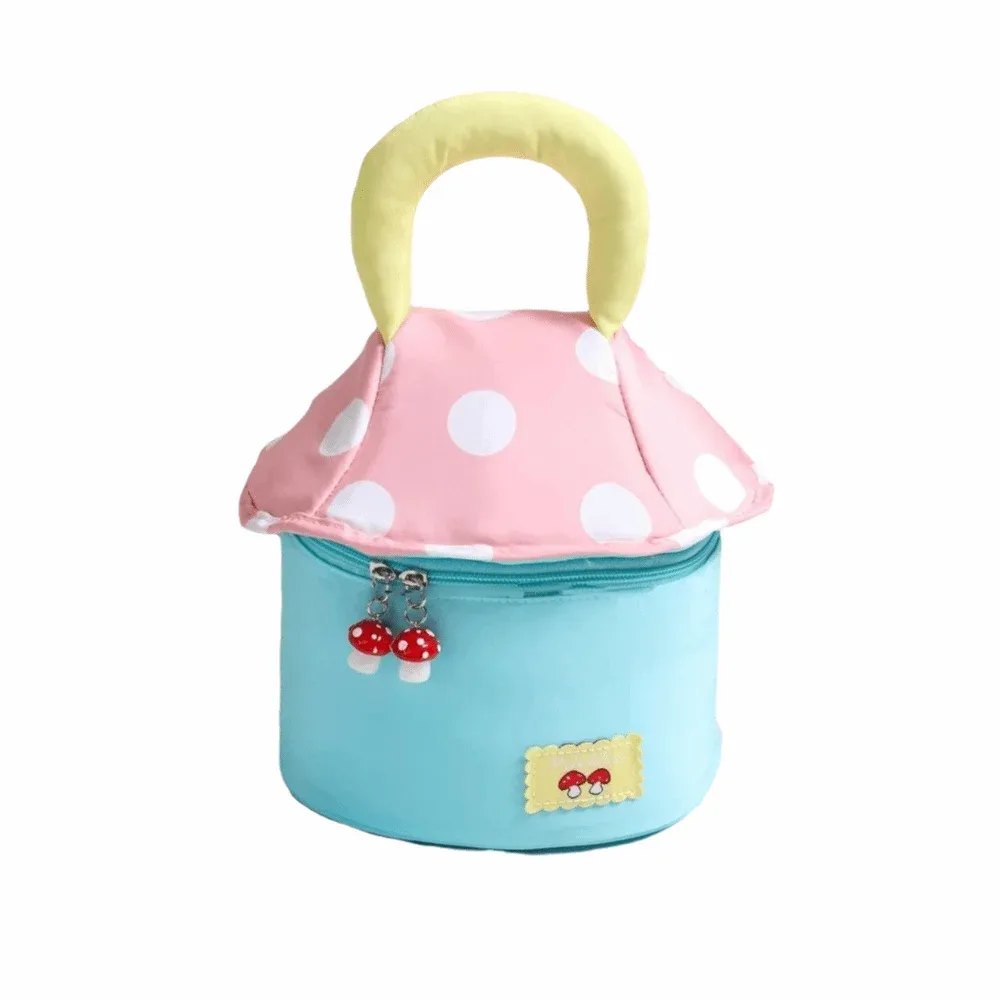 grande trousse de maquillage mignonne grande capacité, esthétique maison champignon, étui cosmétique portable, organisateur à fermeture éclair, trousse de toilette de voyage