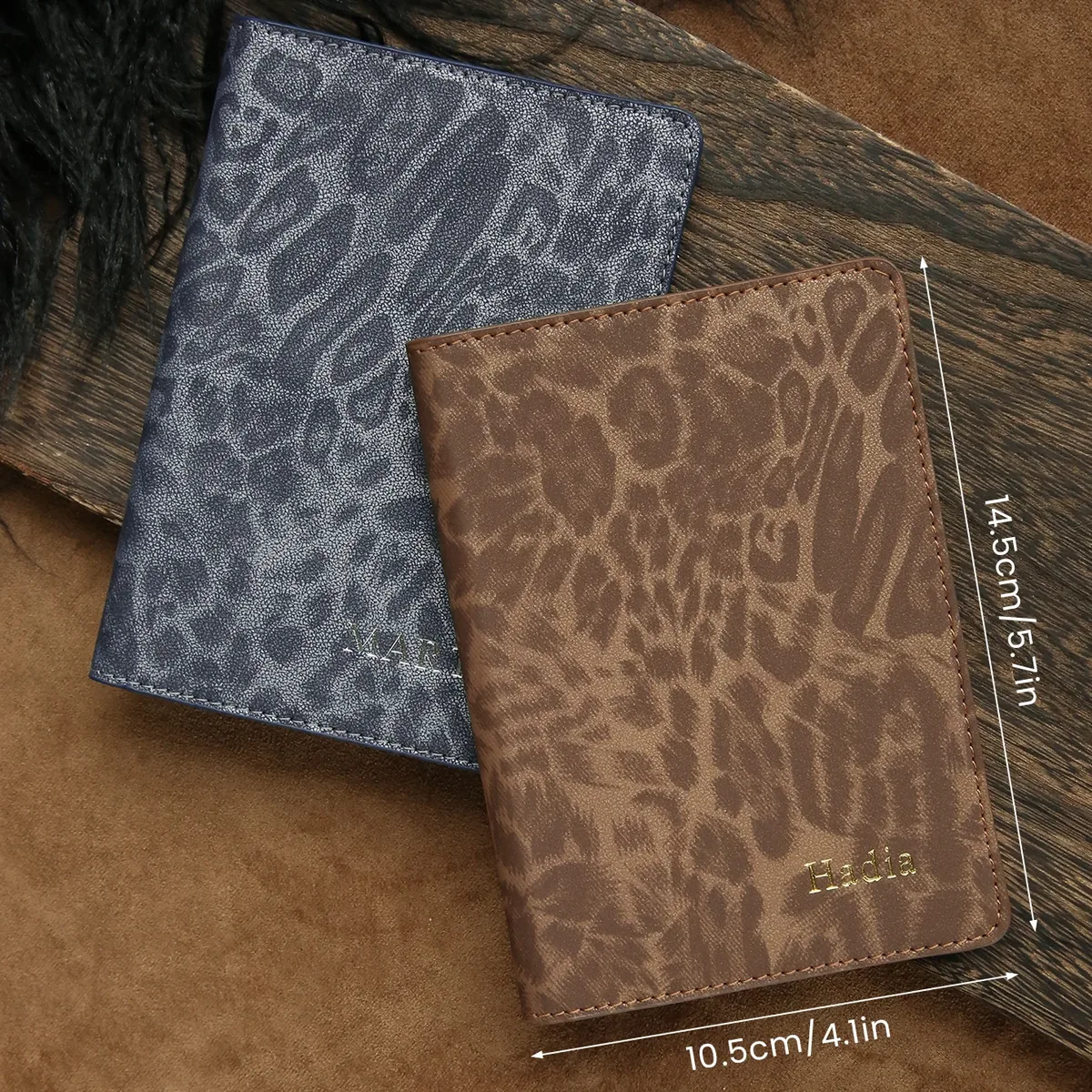 porte-passeport personnalisé avec motif léopard, couverture de passeport personnalisée avec impression, accessoires de voyage chics faits à la main, cadeau