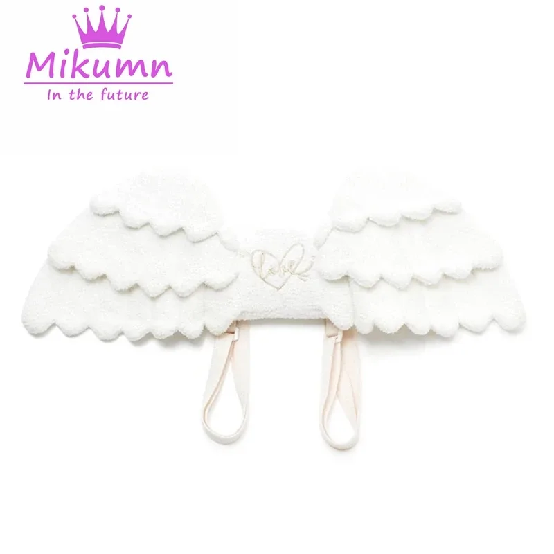 mikumn – sac à dos en peluche ailes d'ange blanches, uniforme japonais y2k kawaii mignon lolita jk, sac de cosplay pour fête/cadeau d'anniversaire/école