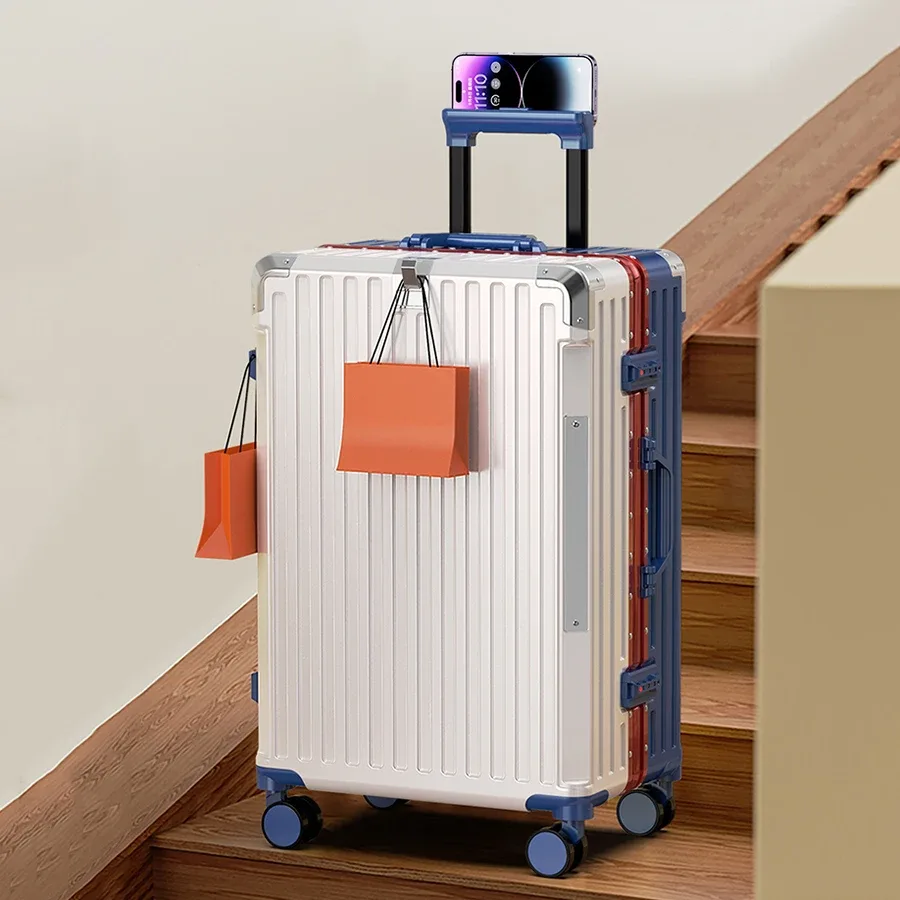 valise de voyage à cadre en aluminium, nouvelle valise à roulettes pour homme, bagage de grande taille 28/30 pouces, valise cabine 20 pouces avec serrure à combinaison