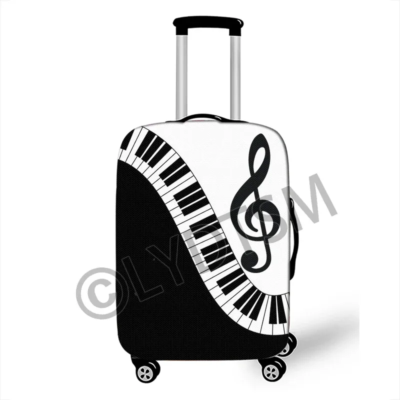 housse valise polyester motif musical coloré notes musique roses ailes protection voyage taille variable