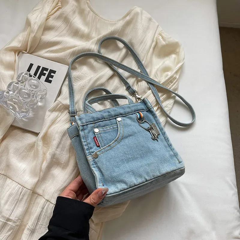 sacs à bandoulière pour femmes, sacs à main créatifs rétro en denim délavé, personnalisés à la mode, sacs à bandoulière de haute qualité pour filles