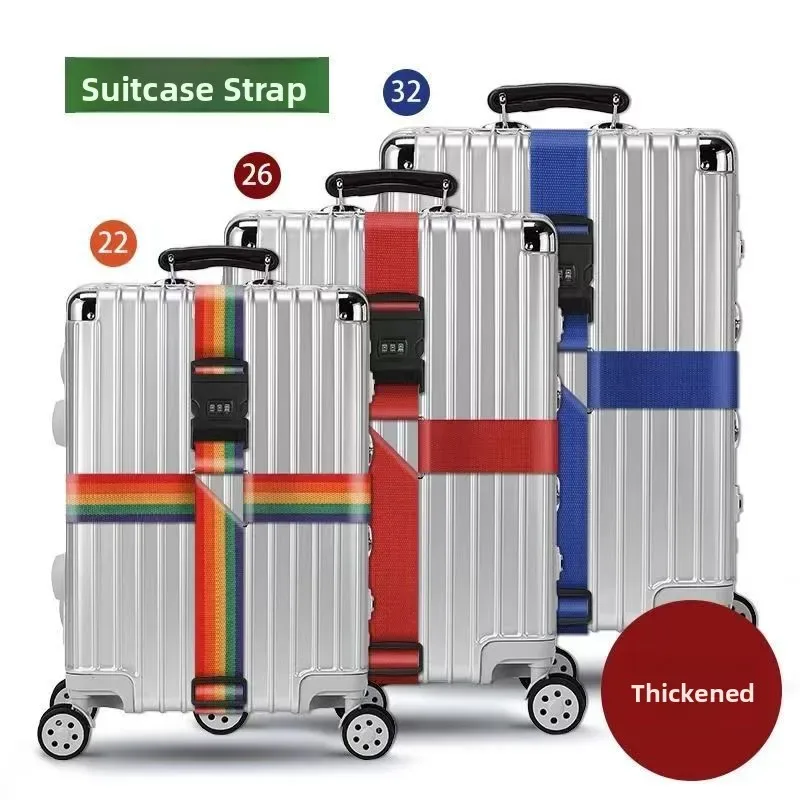 sangle de bagage en polypropylène, ceinture d'emballage arc-en-ciel antivol, accessoires pour valise de cabine, attache de sac
