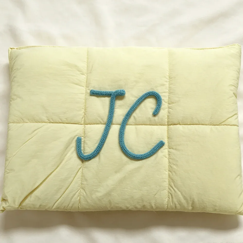 sac pour ordinateur portable personnalisé, étui pour ordinateur portable matelassé avec lettres en chenille personnalisées, housse pour ordinateur portable de 12x16 pouces, cadeau de bureau