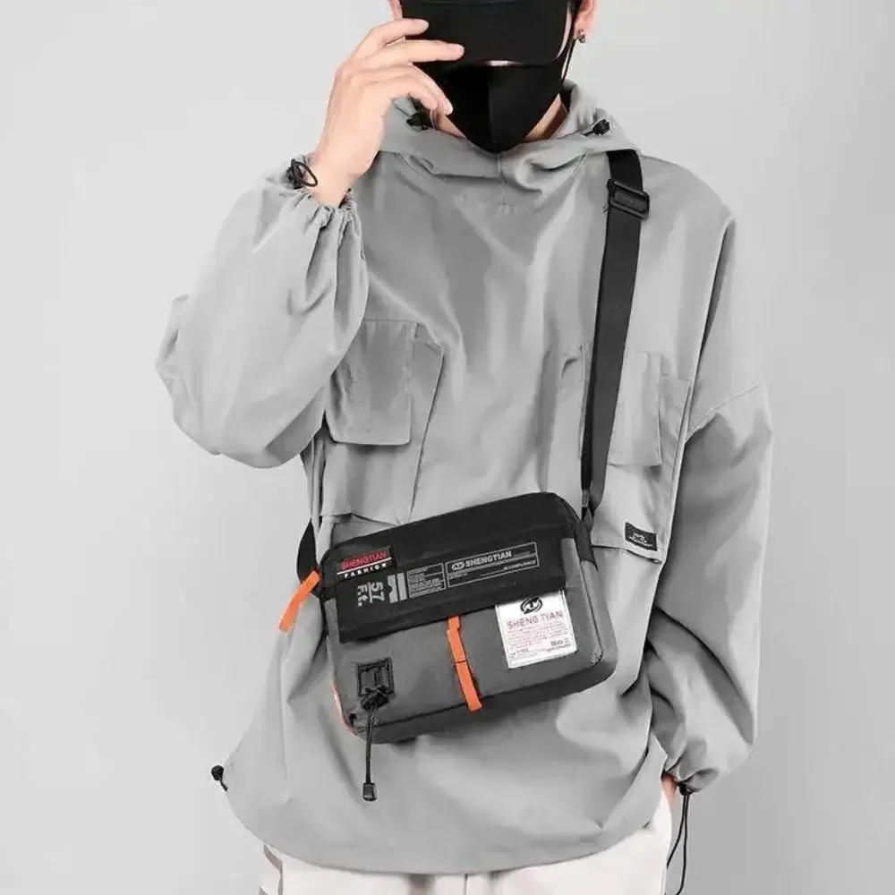nouveau sac à bandoulière décontracté en nylon couleur contraste étanche sacs à bandoulière simples sacs de messager de sport horizontaux de grande capacité