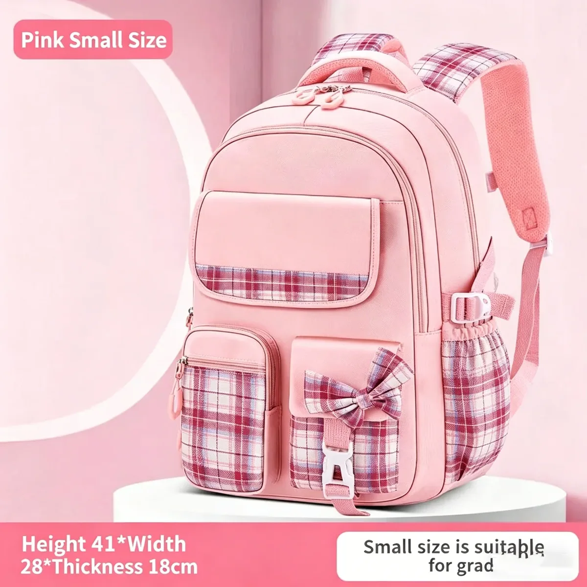 sac à dos à carreaux pour protection de la colonne vertébrale, ergonomique, pour élèves du primaire, filles, grande capacité, léger et étanche