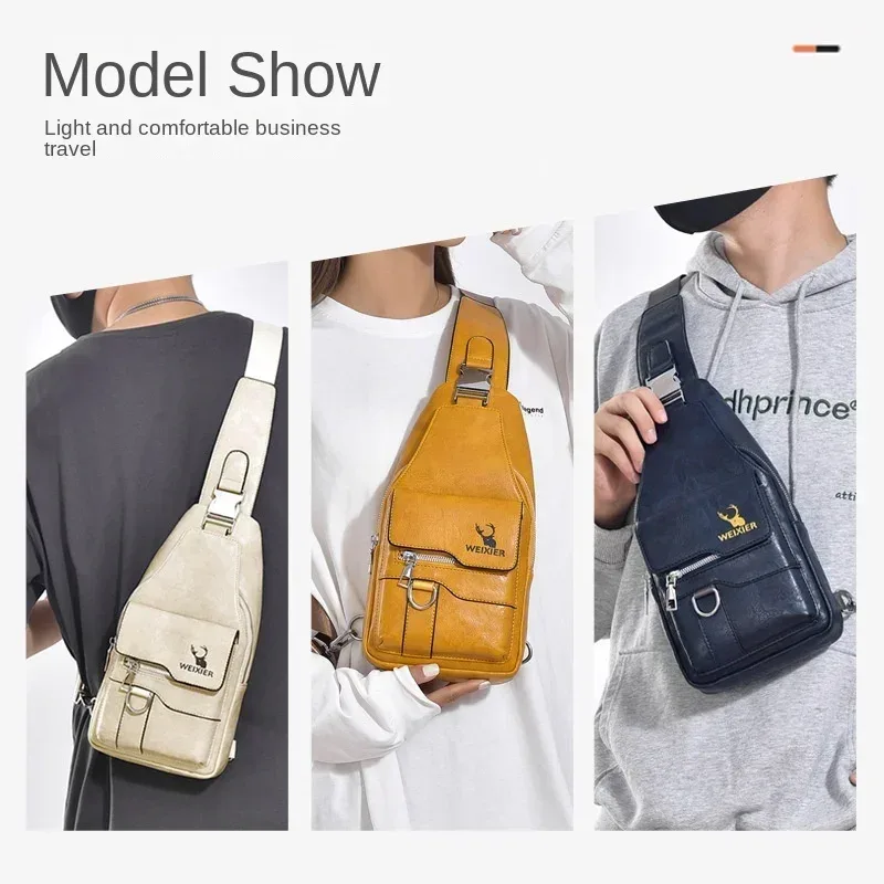 nouveauté 2026 : sacs messager tendance pour hommes, grande capacité, sacs de poitrine de luxe de créateur, sacs à dos rétro à bandoulière unique