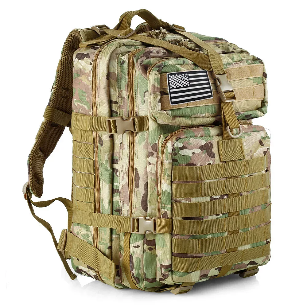 sac dos oxford université camouflage multicolore bandes marron vert taille grande capacité voyage sport