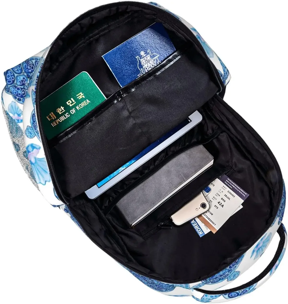 sac à dos léger en coquille de tortue bleue pour ordinateur portable, sac à livres universitaire, sac de jour décontracté, sac de voyage pour hommes et femmes