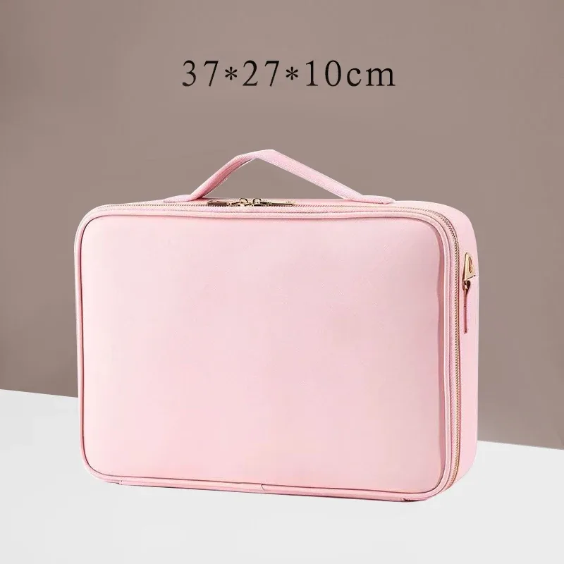 sac à cosmétiques en cuir pu imperméable, sac de rangement professionnel de grande capacité, sac à main de maquillage, trousse de toilette de voyage pour femmes