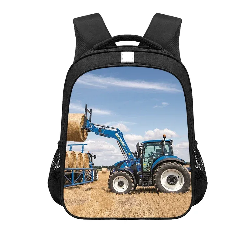 sac à dos de jeu avec tracteur de ferme imprimé, sac d'école de dessin animé pour garçon et fille, sac à dos pour ordinateur portable