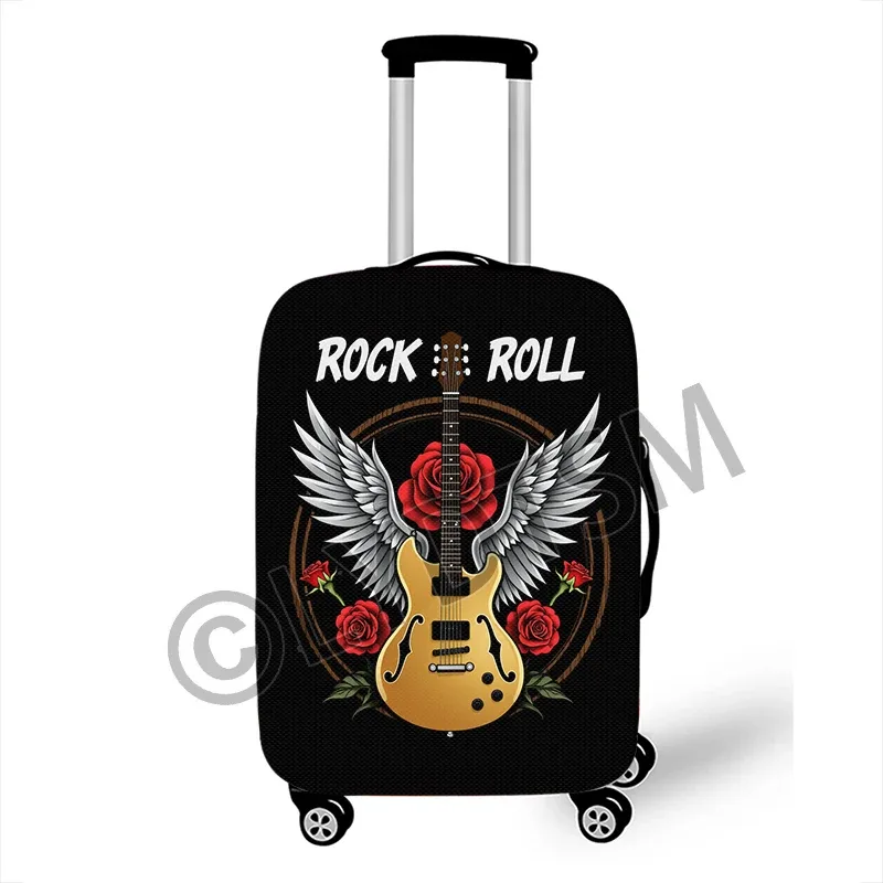 housse valise polyester motif musical coloré notes musique roses ailes protection voyage taille variable