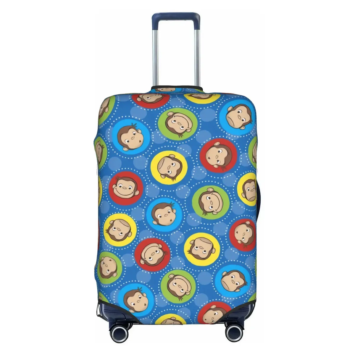 housse de valise anti-poussière, motif dessin animé curious george funny tv monkey anime, protection pour bagages de 18 à 32 pouces
