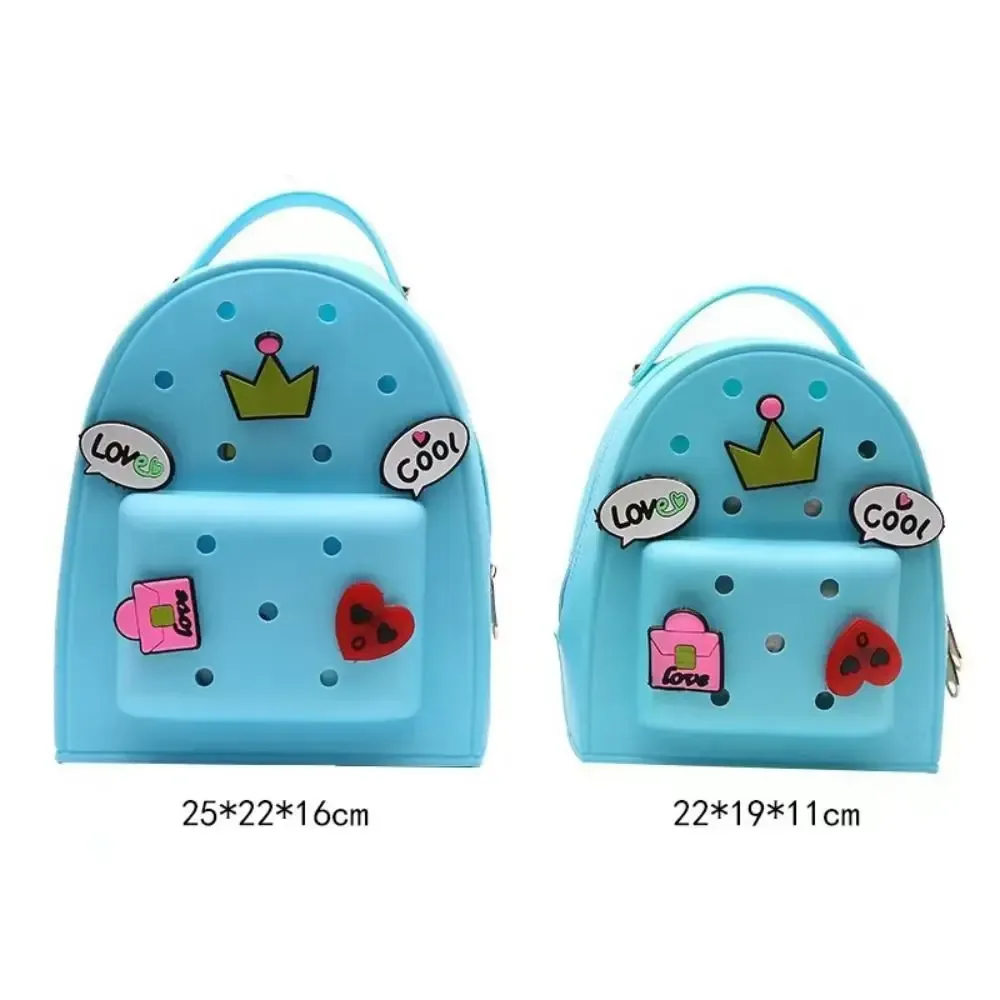 sac à dos en silicone à bretelles réglables, dessin animé, fermeture éclair, étanche, durable, doux, pour la maternelle, pour dames