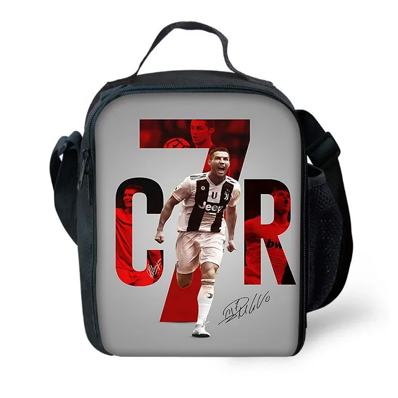 sac à dos de football r-ronaldos cr7 pour enfants, avec sacs à déjeuner, sacs à crayons, sacs d'école pour garçons et filles, meilleur cadeau